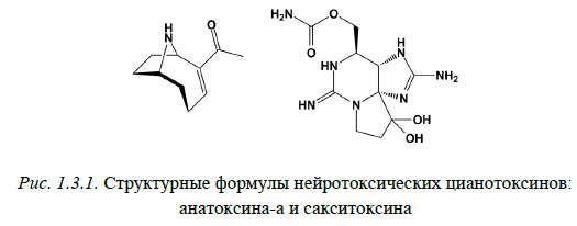 Рис. 1.3.1. Структурные формулы нейротоксических цианотоксинов: