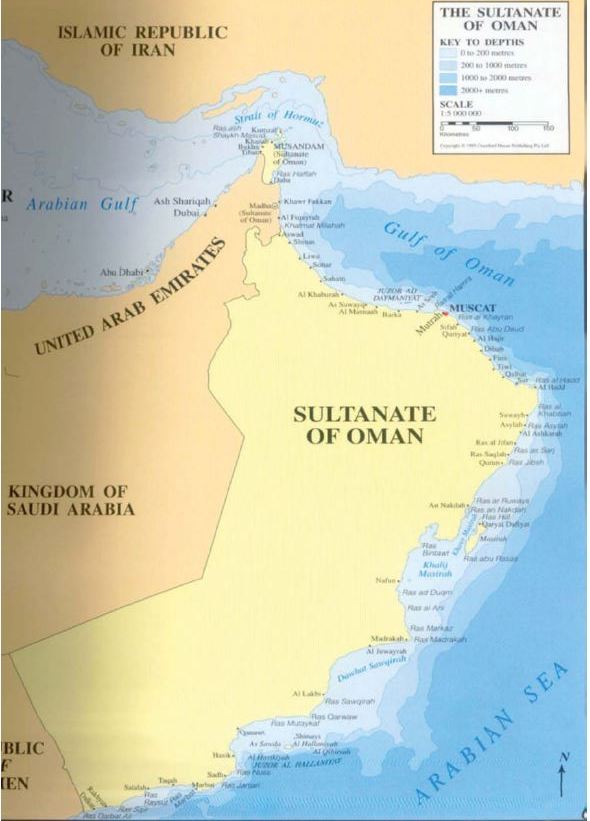 General map of Oman.