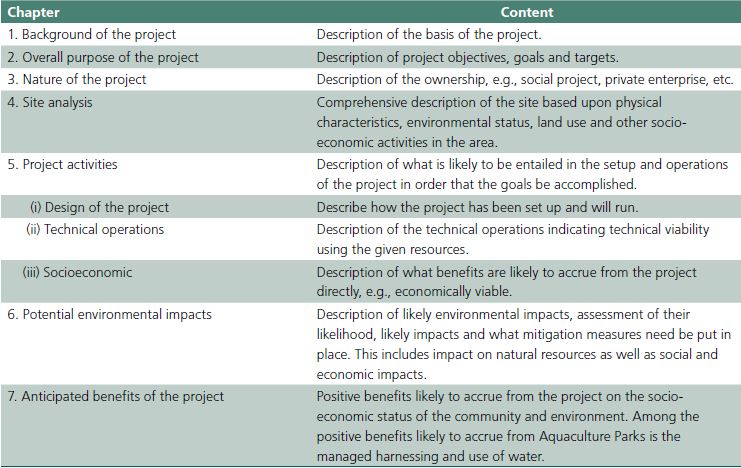 Outline of the environmental brief.