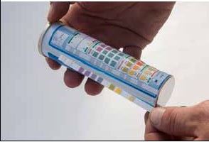 Colour-coded water quality test strips