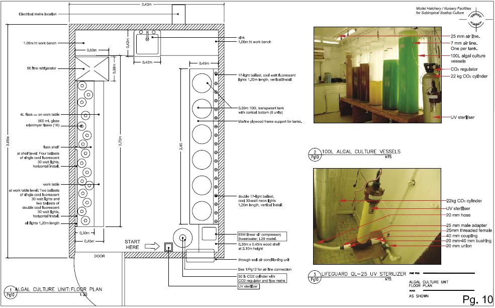 Algal culture unit: Floor plan