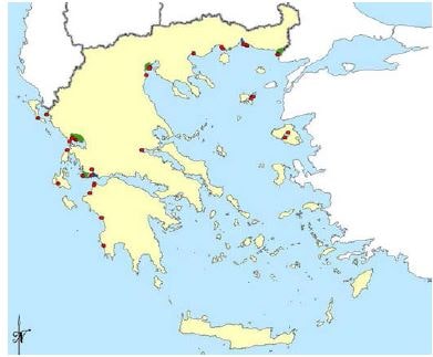 Monitoring network for transitional waters in Greece