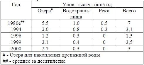 Уловы рыболовства в Узбекистане