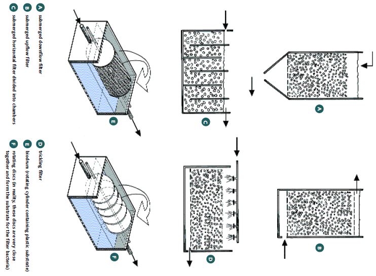 There are many types of biological filters for hatchery recirculation systems; these are the most common types
